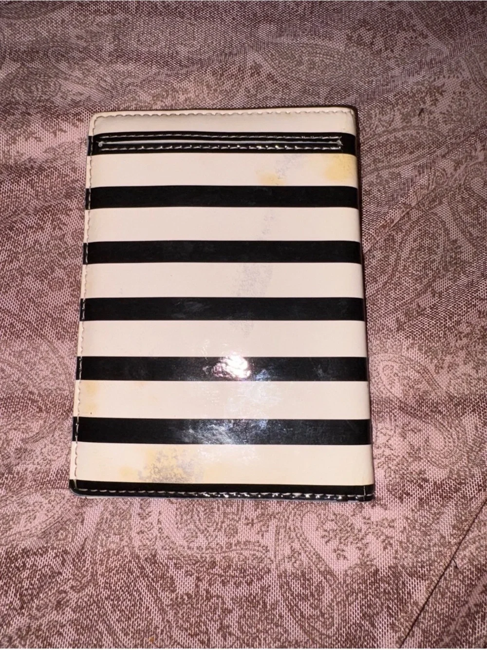 kate spade Black & White Stripe Passport Holder